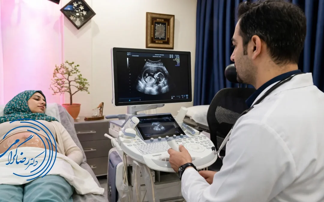 مانیتور اکو قلب جنین و تصویر رنگی قلب جنین — رزرو نوبت اکو قلب جنین